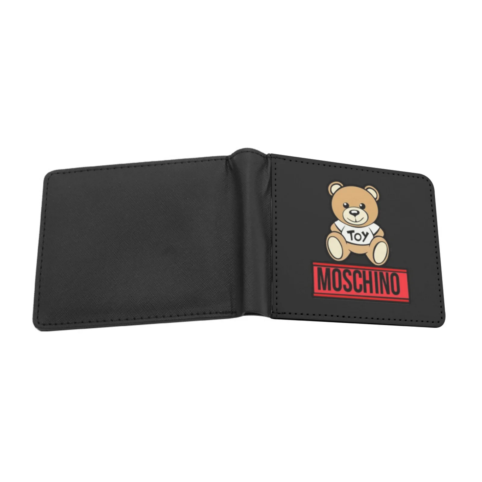 Untitled Men Women Pu Leather Wallet Credit Card Holder Wallet Short Purse Moscino Bear Cute Luxury Fashion Personalized Print