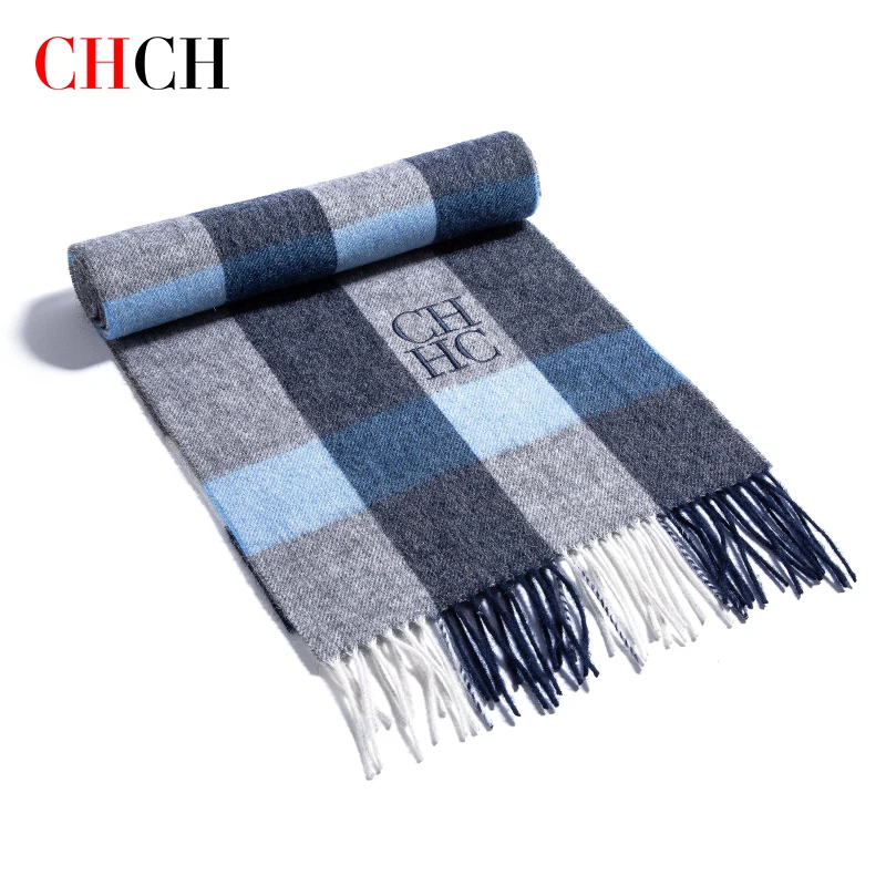 CH Brand Scarf Luxury Design Fashion Warm Wool Multiple Colors Red Gray Brown High Quality Winter Scarf Unisex Scarf Multi-Use