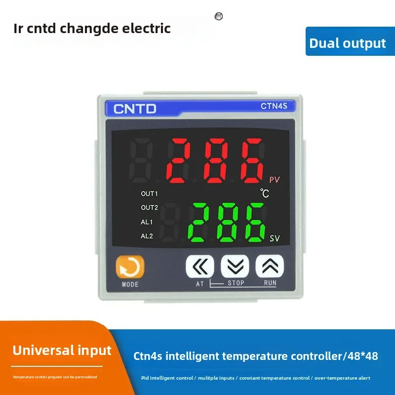 CNTD Changde Temperature Controller CTN4S-461 Digital Display Intelligent Dual Output Temperature Controller PID Panel 48 * 48