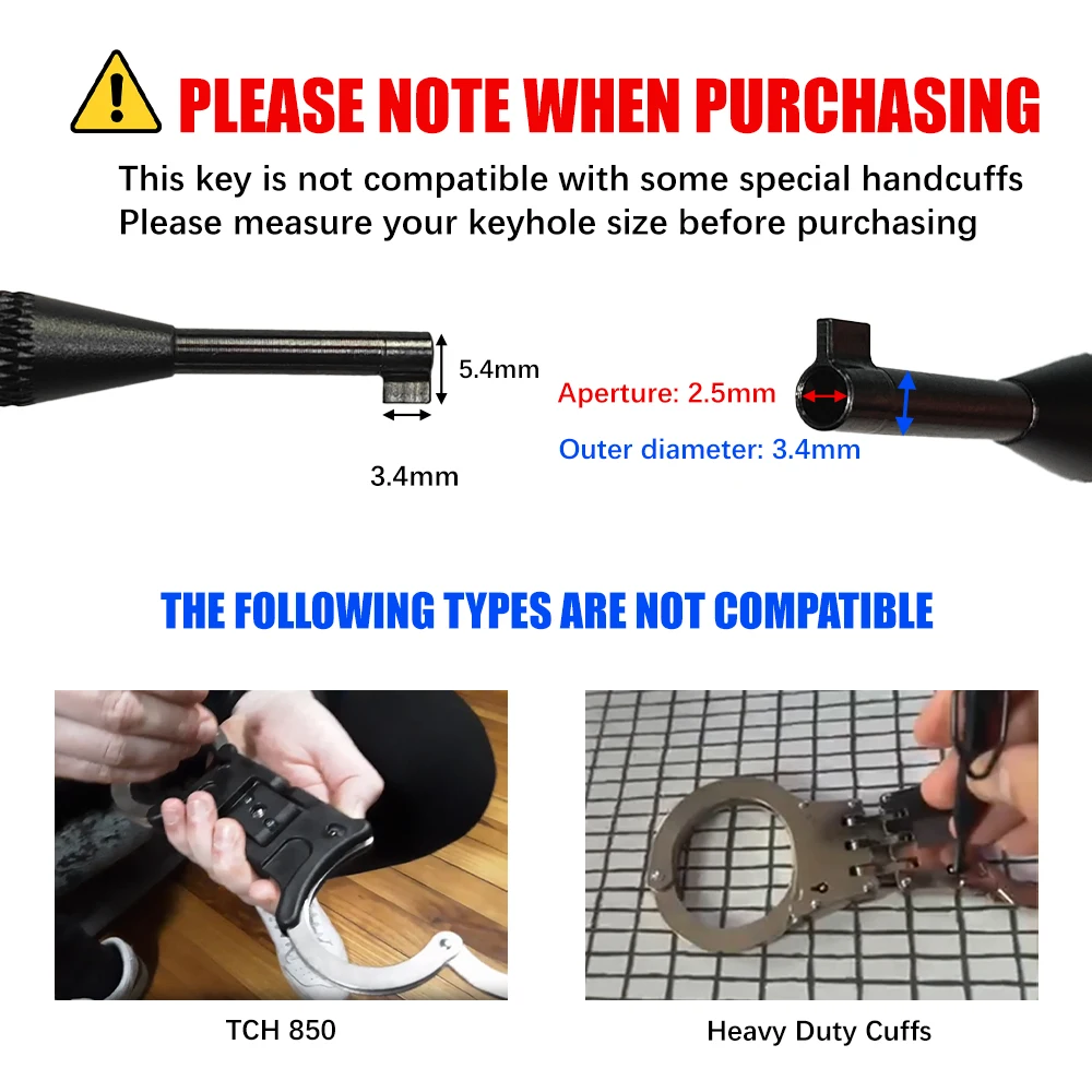 Universal round Swivel Key with Detachable Keyring Fits All Standard Series Hand Cuffs Durable Cuff Key for Security Professiona image 2