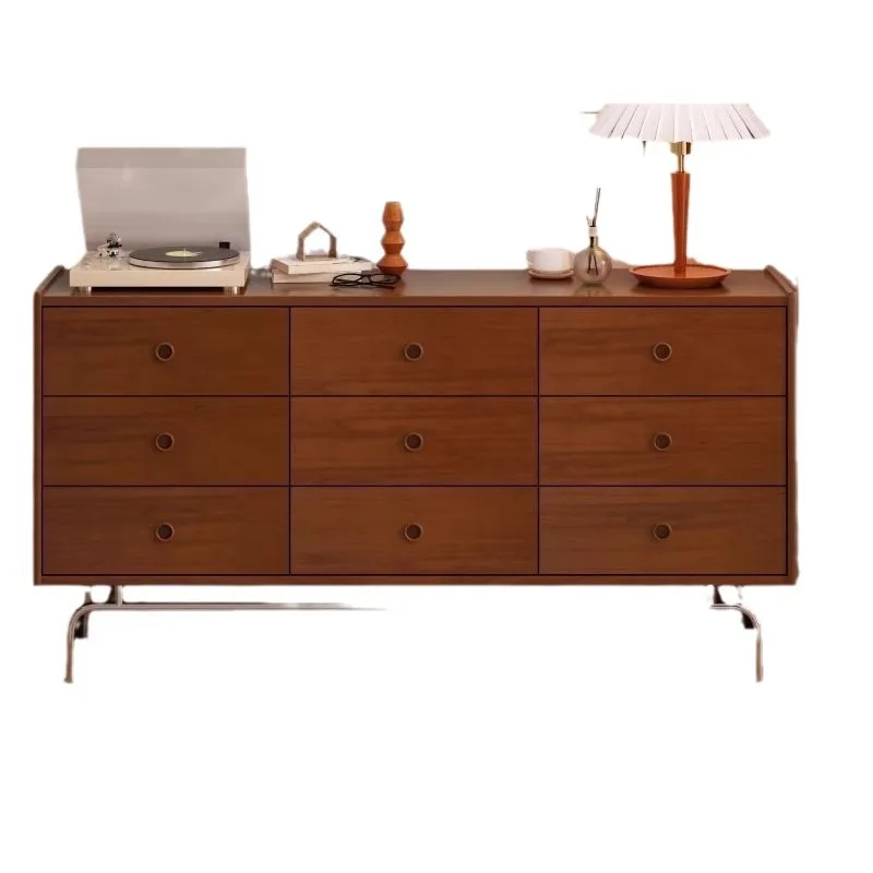

Medieval solid wood nine chest cabinet living room home dining side cabinet drawer cabinet French retro bedroom