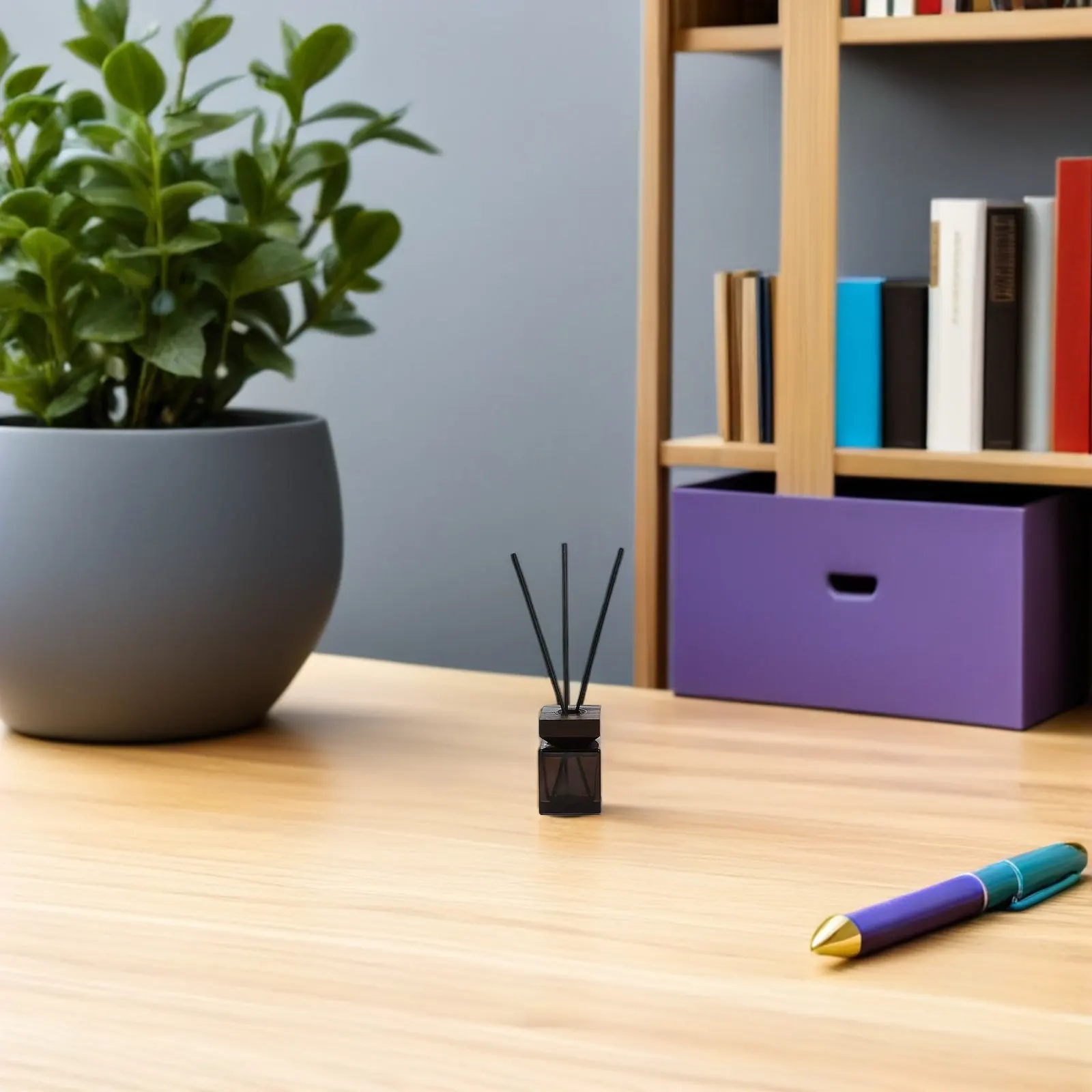 1Set Empty Aromatherapy Bottle Set Rattan Aroma Diffuser Container Glass Wooden Lid No Fire Aromatherapy Diffuser Jar 100Ml