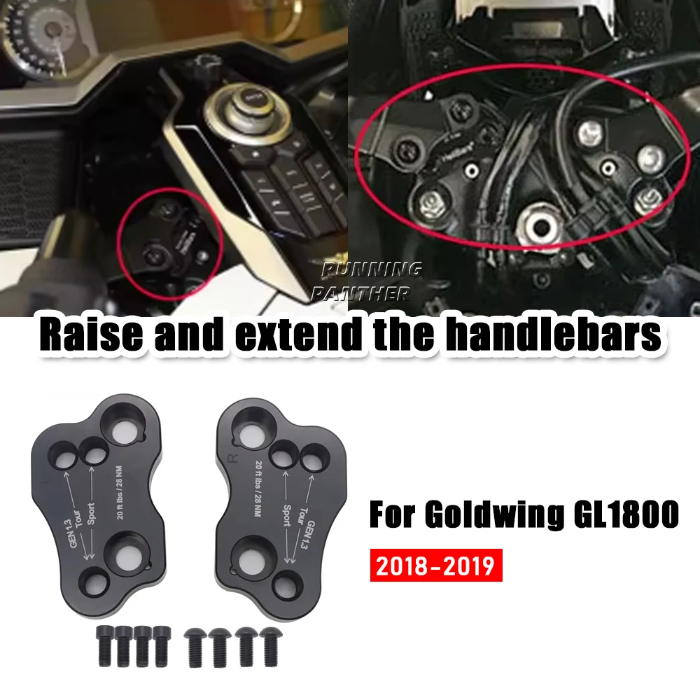

Motorcycle Accessories Handle Bar Clamp Raised Extend Handlebar Mount Riser For HONDA Gold wing 1800 GL1800 GL 1800 2018-2019