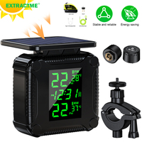 Extractme Motorcycle Wireless TPMS Solar Charge Tyre Temperature Alarm Sensor Colorful Display Tire Pressure Monitoring System