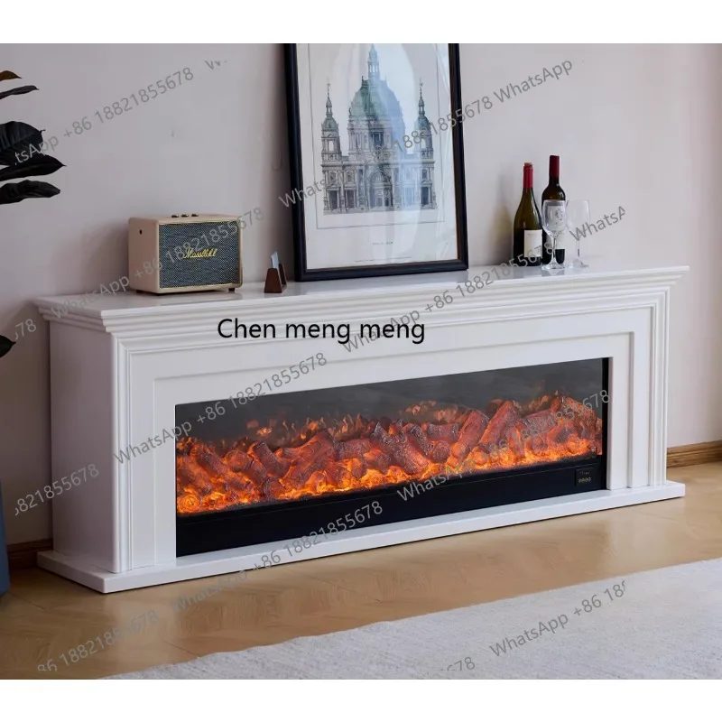 

All solid wood modern simple small apartment living room TV fireplace, TV cabinet