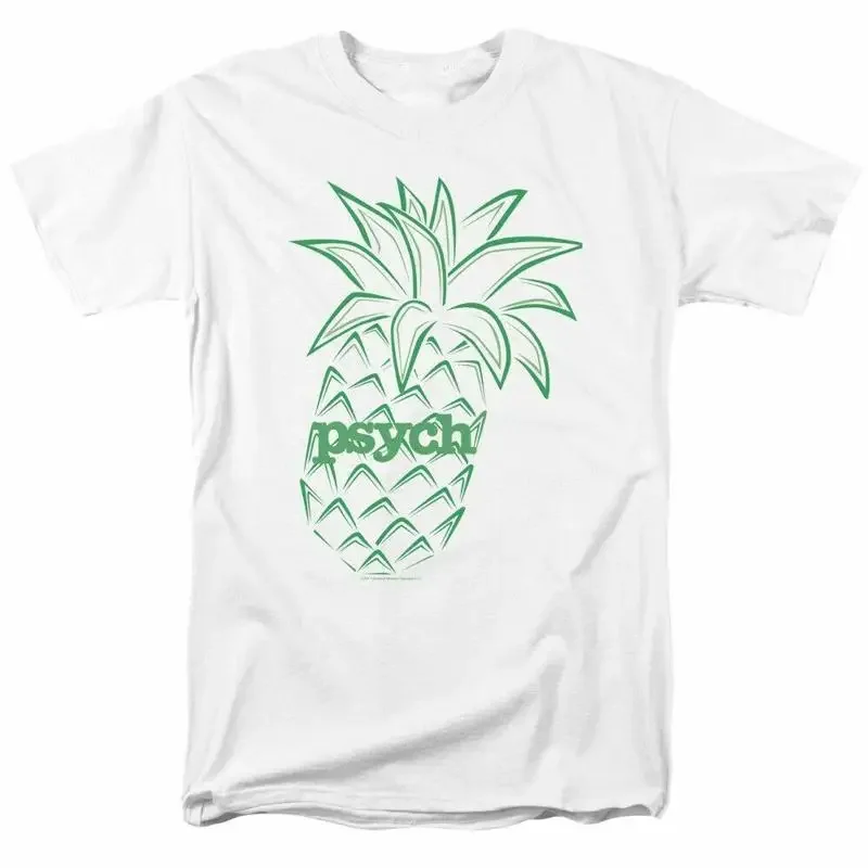 Psych Pineapple T Shirt Mens Licensed Classic TV Show Gus Shawn White