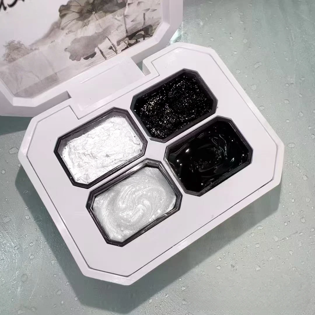 4色パットペイントジェルネイルポリッシュ高彩度人気ブラックホワイトセミソリッドネイルジェルソークオフUVジェルネイル用品 ﻿ ﻿ ﻿ ﻿