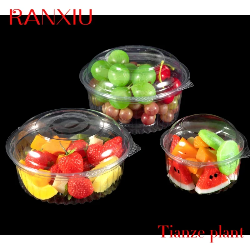 Custom 12 24 32 oz Disposable PET Packaging Container Plastic Multiple 1 2 3 4 Compartment accept custom Supermarket Fruit Salad