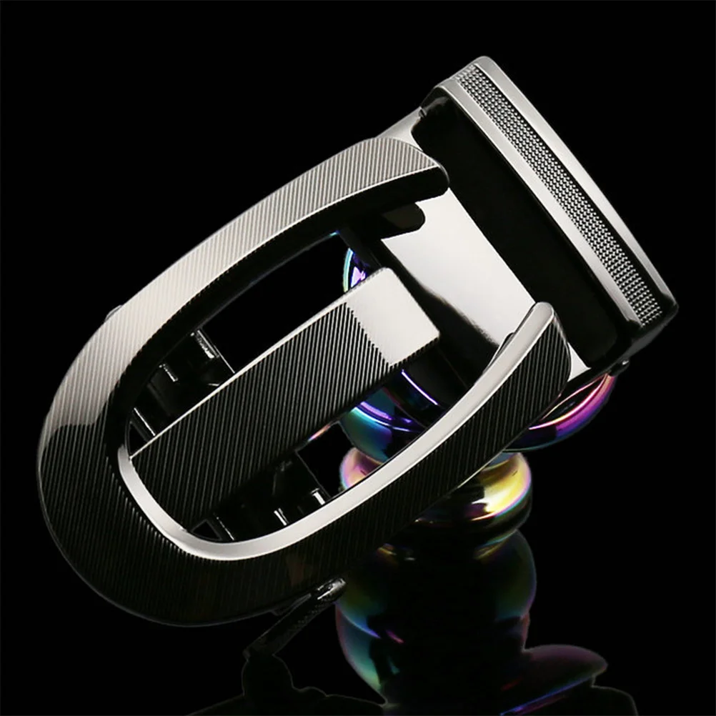 مشبك حزام أوتوماتيكي للرجال مصنوع من خليط معدني مقاوم للخدش، سهل الضبط مناسب للارتداء الرسمي باللون الأسود #3