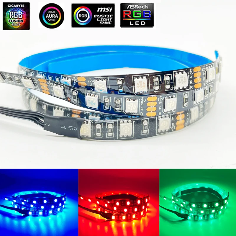 4 Pin RGB-Header DC12V 5050 LED Strip Gaming Light RGB Branch Line for Aura Sync Motherboard Control PC Computer Case (+,G,R,B)