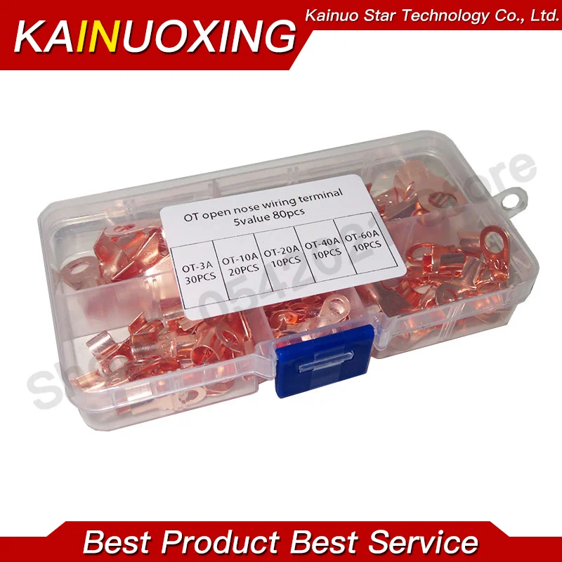 80pcs Copper Battery Cable Connector Terminal Open Lugs Wire Terminals Mayitr OT-3A OT-10A OT-20A OT-40A OT-60A Wire Terminals