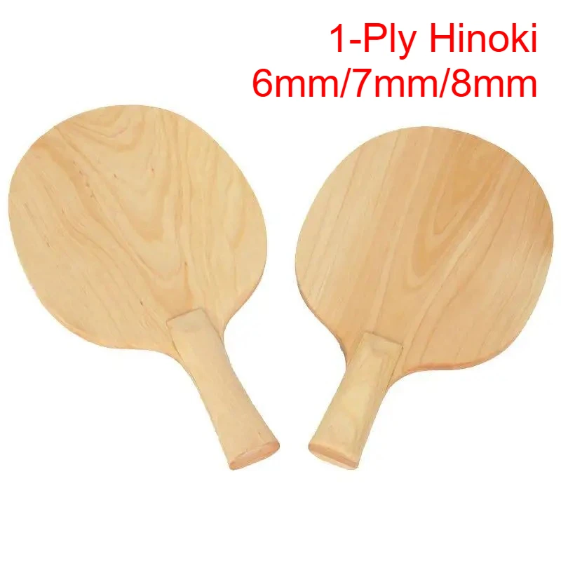 

1-Ply Hinoki Table Tennis Blad Pure Wood 6mm/7mm/8mm Ping Pong Paddle High Elasticity Table Tennis Racket for Training