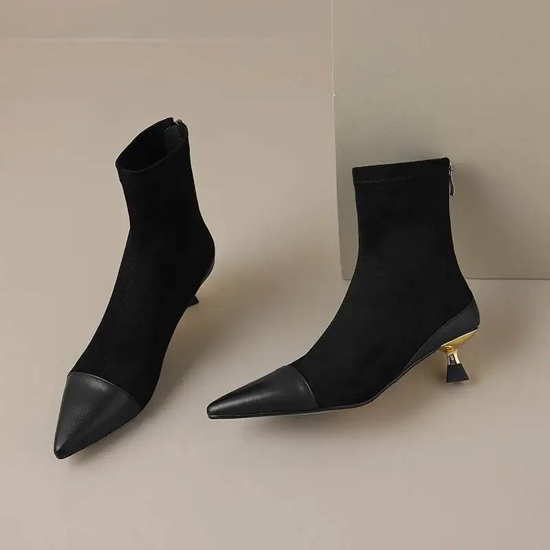 Krazing Pot Cowhide Leather Stiletto Heel Ankle Boots Brown 39 4