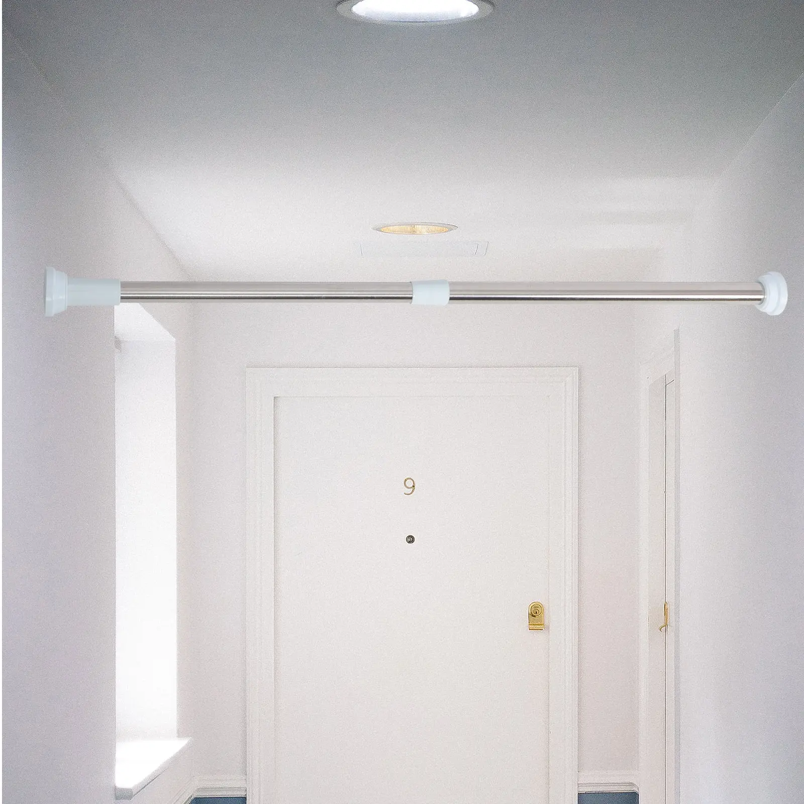 

Телескопическая штанга из нержавеющей стали для душевой занавески, регулируемая, без сверления, для сушки белья