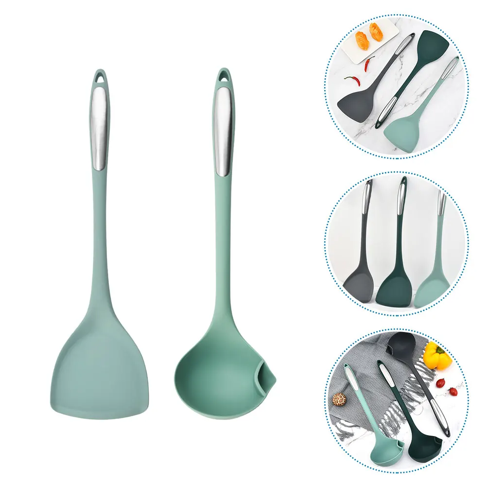 

1 set Silicone Cooking Spatula Set Heat Resistant Non-Stick Kitchen Cookware Handle Ergonomic Turner For Stir-Fry Home
