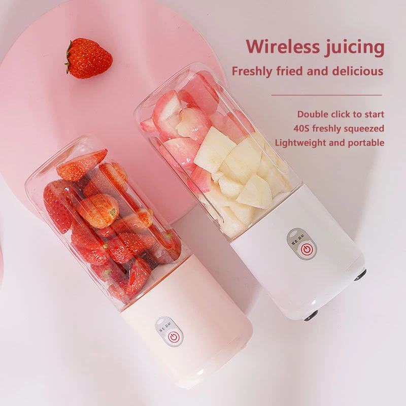 Mini Juicer Milk Shake Cup Small Portable Electric Wireless Juicer Home Usb Rechargeable 6 Blades Fruit Juice Blenders