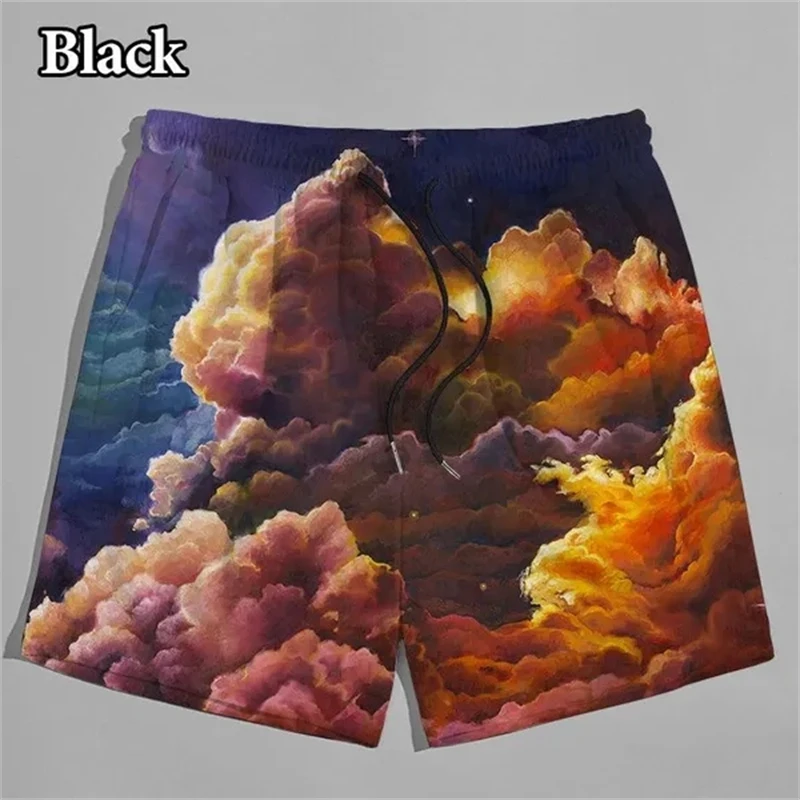 Aurora Printing Men's And Women's Shorts 3D Printing Casual Shorts Fashion Colorful Cloud Pattern Shorts Male Boxers Swimsuit