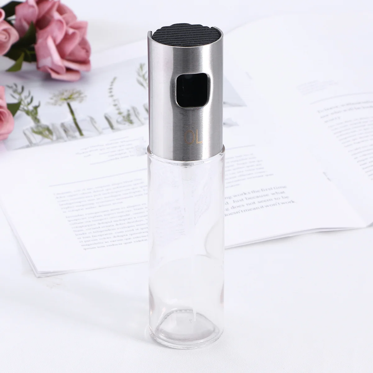 

Barbecue Oil Sprayer 4X4X17.5Cm Glass Stainless Steel Mist Dispenser For Cooking Baking Roasting Salad Bread Oil Sprayer