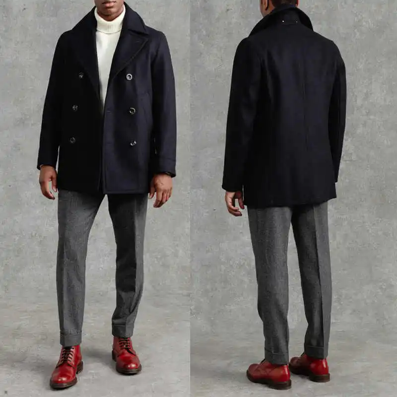 Manteau décontracté personnalisé pour hommes, pardessus de gentleman, vêtements d'extérieur à double boutonnage, veste de rue vintage, blazer de mariage, adt