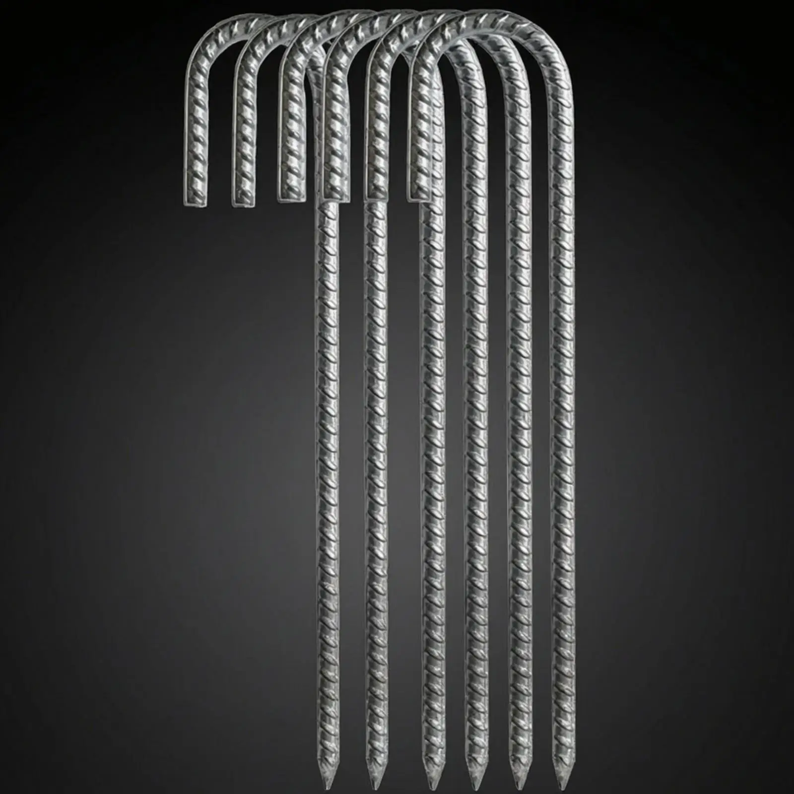 Heavy Duty Ground Anchor Stake Galvanized Carbon Steel Curved Tent Pegs for Outdoor Camping Garden Soil Securing