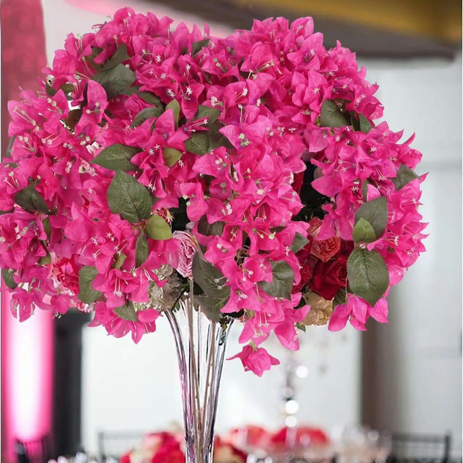 Künstliche Blumen Dreieckiger Rosenstrauß Hochzeitsdekoration Festivalzubehör Wohnzimmer Tisch Dekorative Leuchtende Accessoires – Detail 3