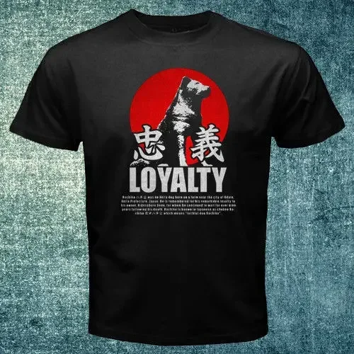 Fashion New Japan Shibuya Faithful Dog Hachiko Akita Inu Loyalty Symbol K-9 T-Shirt Tees