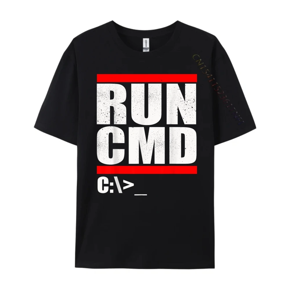 تشغيل Cmd الكمبيوتر الطالب الذي يذاكر كثيرا تي عادي تي شيرت بالجملة السنة الجديدة 2025 مضحك تي شيرت الرجال مصمم ملابس الرجال #2