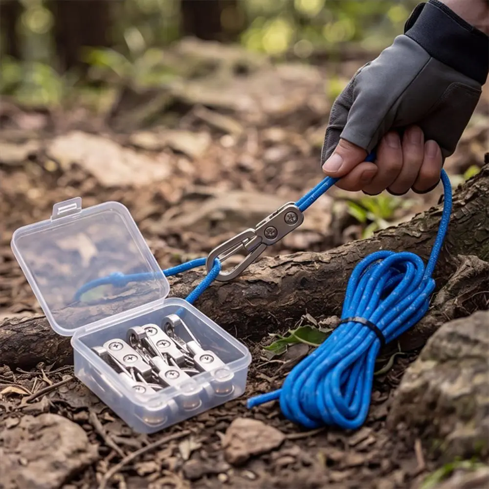 New Knot-Free Rope Tensioner Set Heavy-duty Easy Operation Locking Tie-Down Tool Roller Paracord Adjusters for Camping Boating