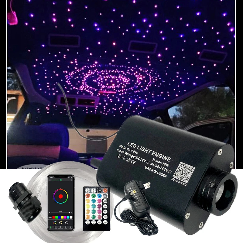 

Optical fiber Light Fiber Optic Star ceiling kit Bluetooth APP Control Starry Car LED Kid Room RGB COLOR APPW 12V RF control