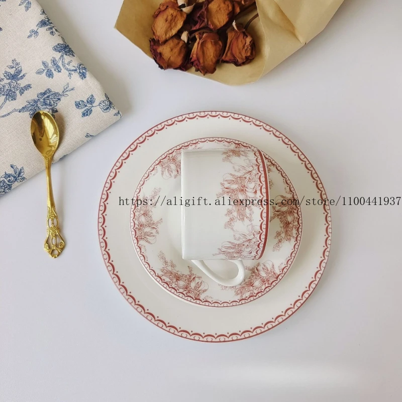 

Ins Garden Wind Chime Orchid Cup And Plate Set Afternoon Tea And Coffee Cup Beautiful Ceramic British-Style Tea Set Cup