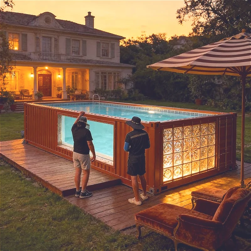 Container Swimming Pool Portable Above Ground Shipping Container Pool For Garden Outdoor Summer Family Pool Party Customized