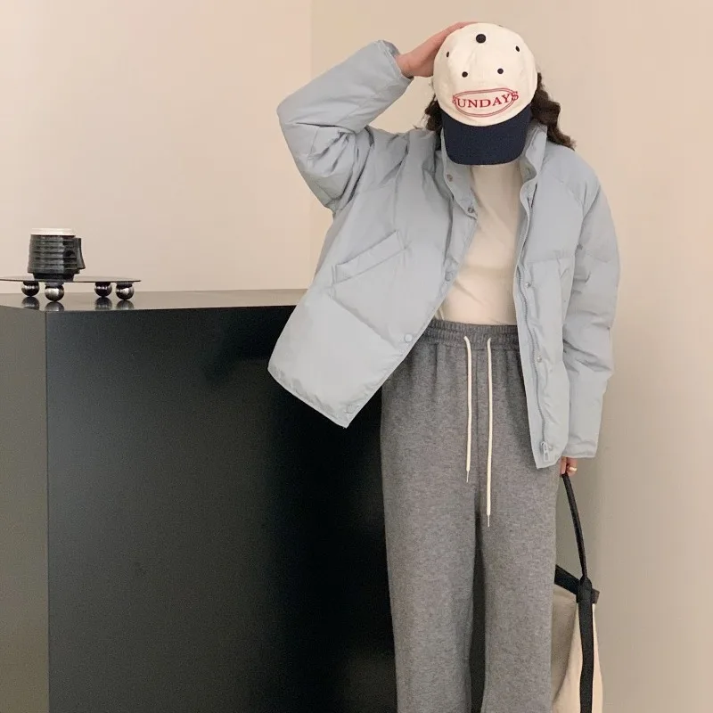 Women's Models Fall Winter Coat Coat Down Jacket White Duck Down Collar Short Paragraph Thickened Warm Comfortable New Versatile