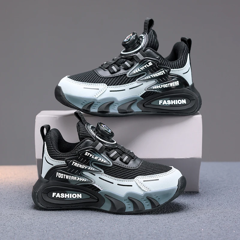 Fashion Mesh Kids Running Shoes Youngsters Teens Casual Walking Students Sneakers Breathable Soft Children Outdoor Sports Tennis