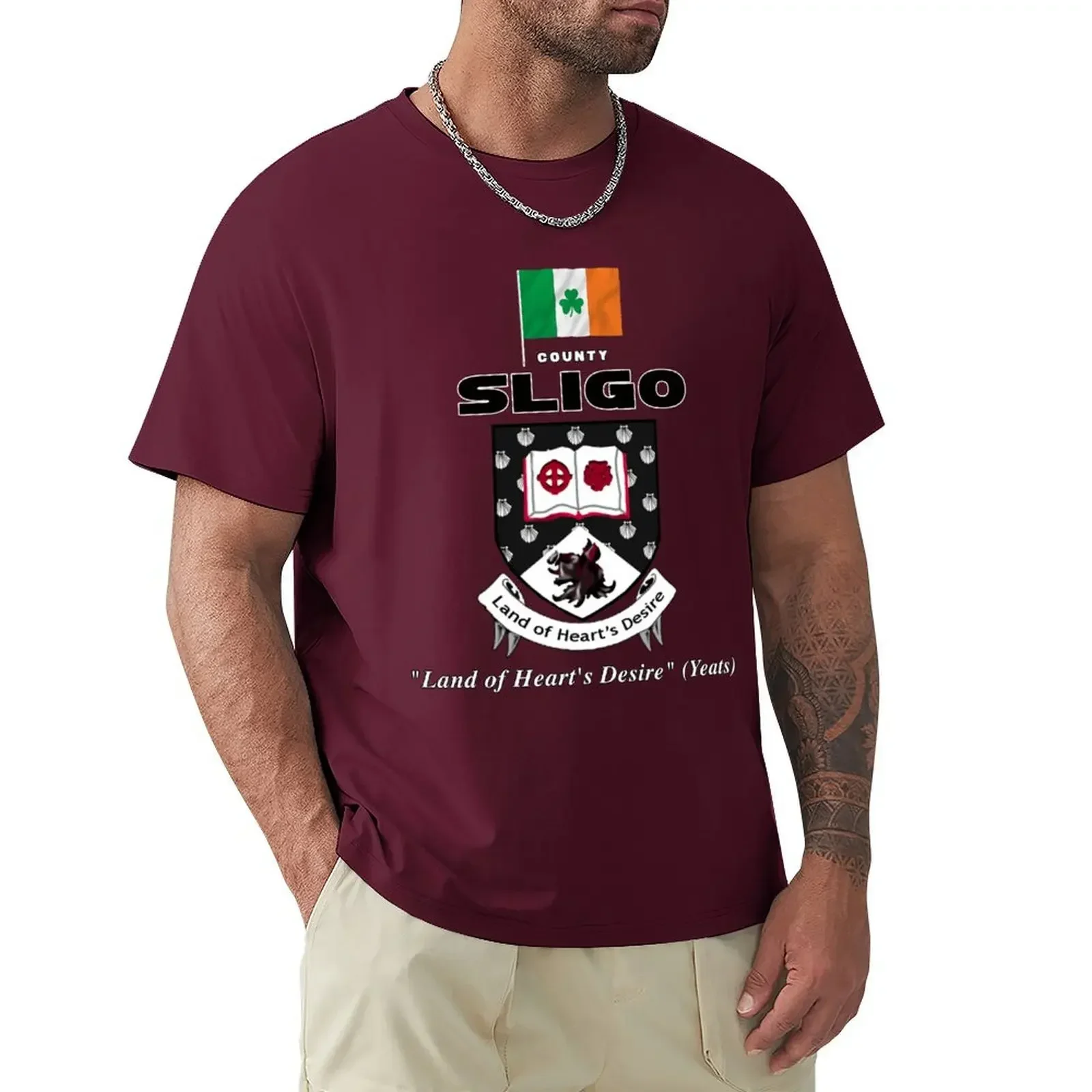 anime clothes tees mens t shirts COUNTY SLIGO IRELAND - OFFICIAL CREST T-Shirt  men clothing harajuku oversized