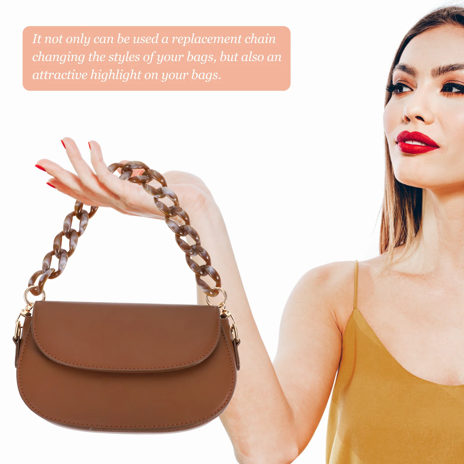 Fischgrätenkette Ersatztasche Kettenriemen für DIY Handtasche Geldbörse Tote Acryl Dekorativ Modisches Griffzubehör