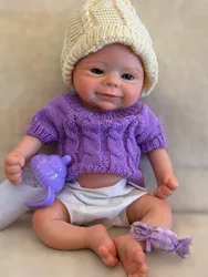 Handmade Soft Solid Silicone 13 Inch Full Body Reborn Baby Girl Doll Newborn Soft Touch Style
