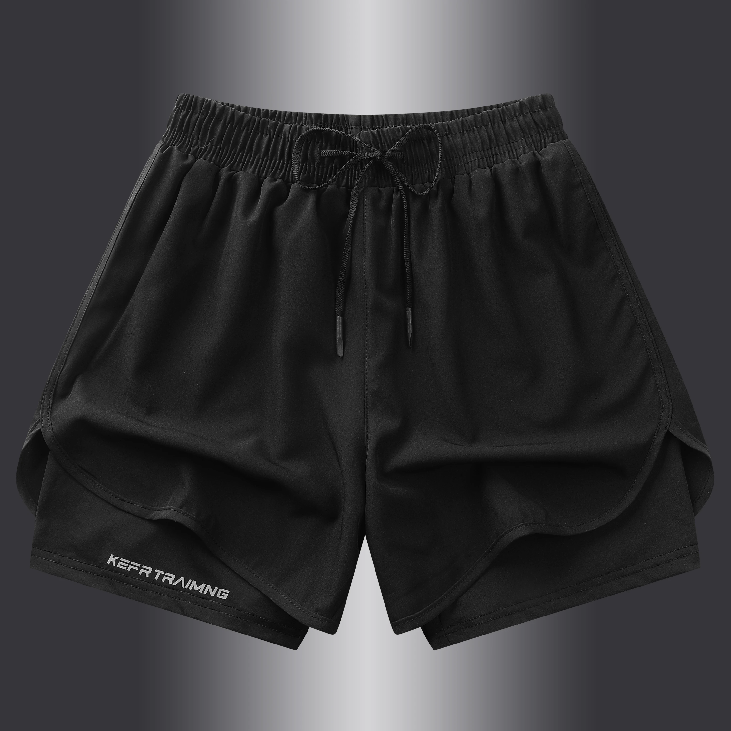 Fake two pieces of summer sports shorts, men's and women's quick drying three point running training Fitness lining American