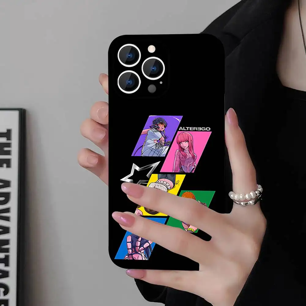 حافظة هاتف A-Alter Ego L-Lisa-A لهاتف iPhone 17,16,15,14,13,12,11,Pro,Max,Plus,E,Air,غطاء أسود واقٍ صغير