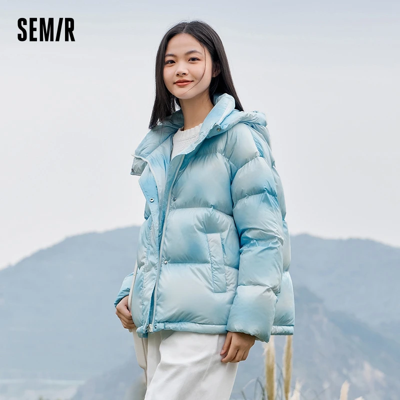 Semir Down Jacket Women Halo-Dyed All-Over Hooded Bread Coat Trendy Winter Sweet Cool Oversize Jacket