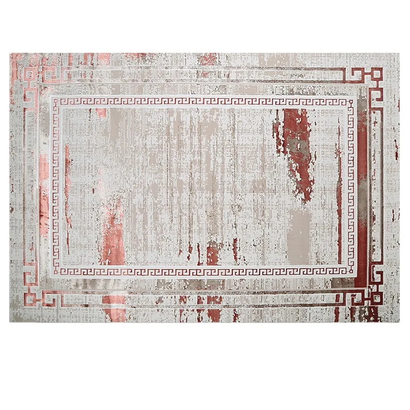 

Italian light luxury red carpet living room American high-end simple carpet