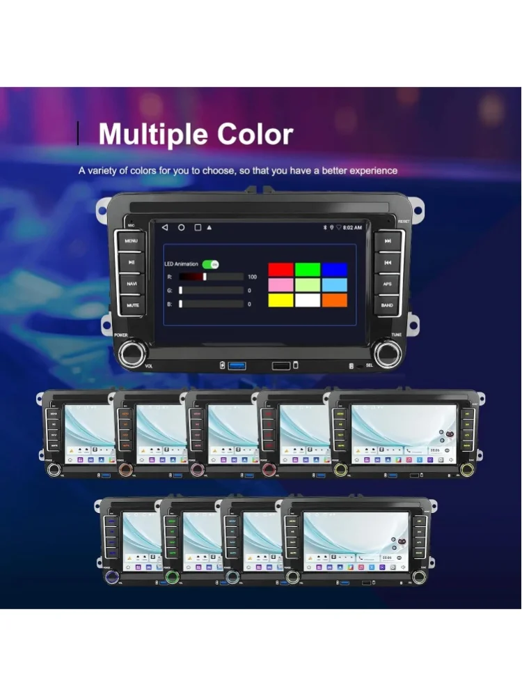 MOPECT 4+64G 7'' Autoradio für VW/PASSAT/GOLF/POLO/EOS Multimedia-Player Typ-C EQ Carplay Android Auto Autoradio MIC&AHD&DAB&DVR