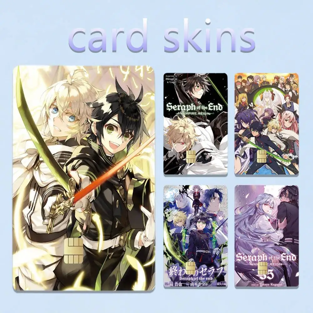 Anime S-Seraph of The End 4pcs 1Set Film Skin for Debit Credit Bank Visa Card Decal Cover