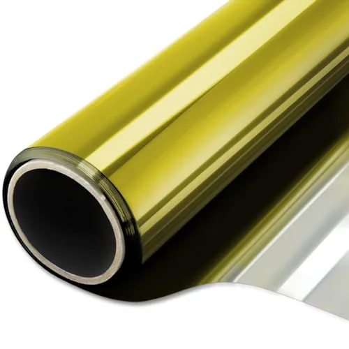 Gold Silver One Way Privacy Window Film Static Cling UV Heat Reduction Glass Sticker for Home Decor
