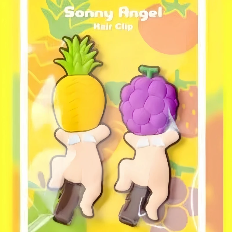 Hot New Sonny Angel Peripheral Series Harvest Party Fruit Strawberry Grape Tomato Carrot Soft Rubber Hair Clip Children'S Gifts