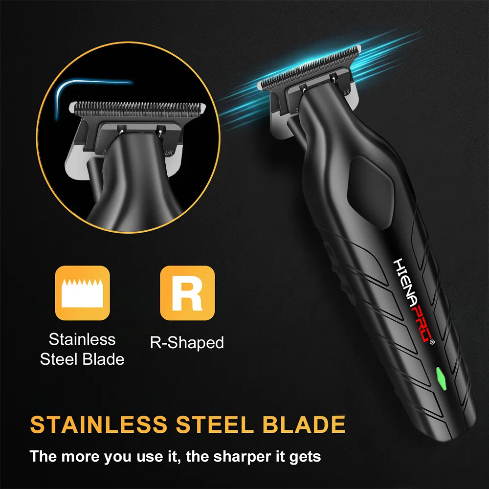 HIENA 4-in-1 Barber Haircut Kit LCD Cordless Hair Clipper Trimmer Shaver Nose Trimmer Professional Hair Cutting Tools for Men