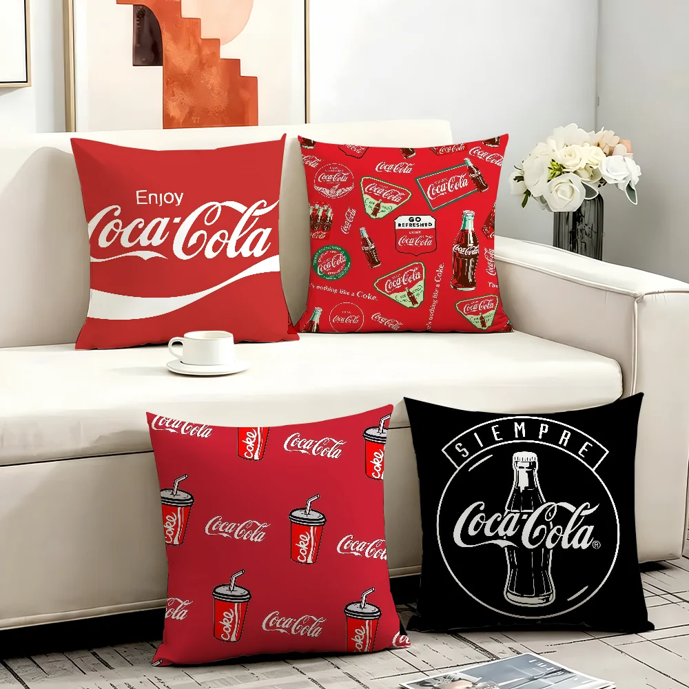 Fashion Drink C-Coca-Cola cushion cover Anti-dustmite Sofa Cushion Decorative Office Cover Lounge Area Indoor & Outdoor Use