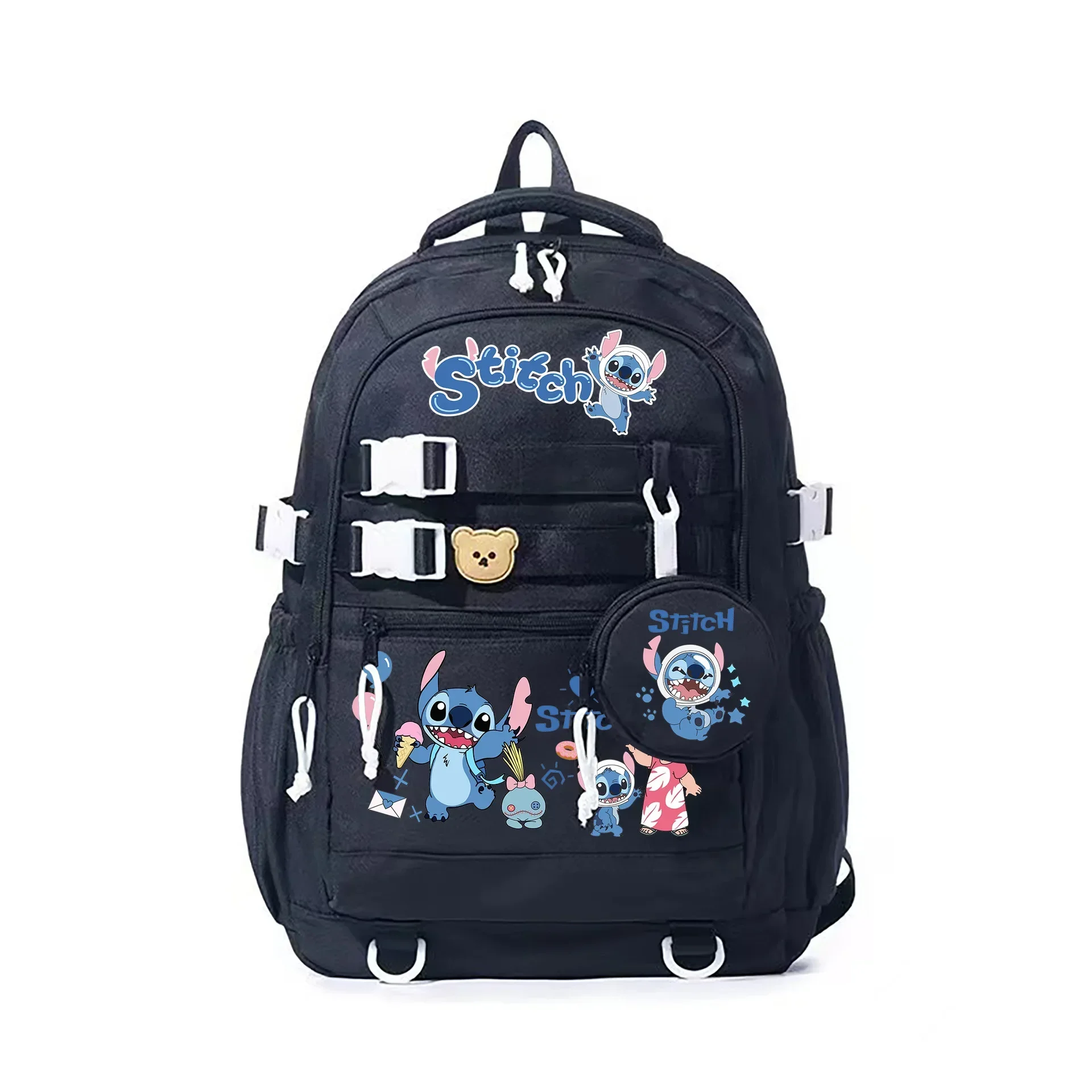 Disney Stitch mickey mouse Student Junior High School shoulder bag Student girl boy Schoolbag Male Female Student Backpack