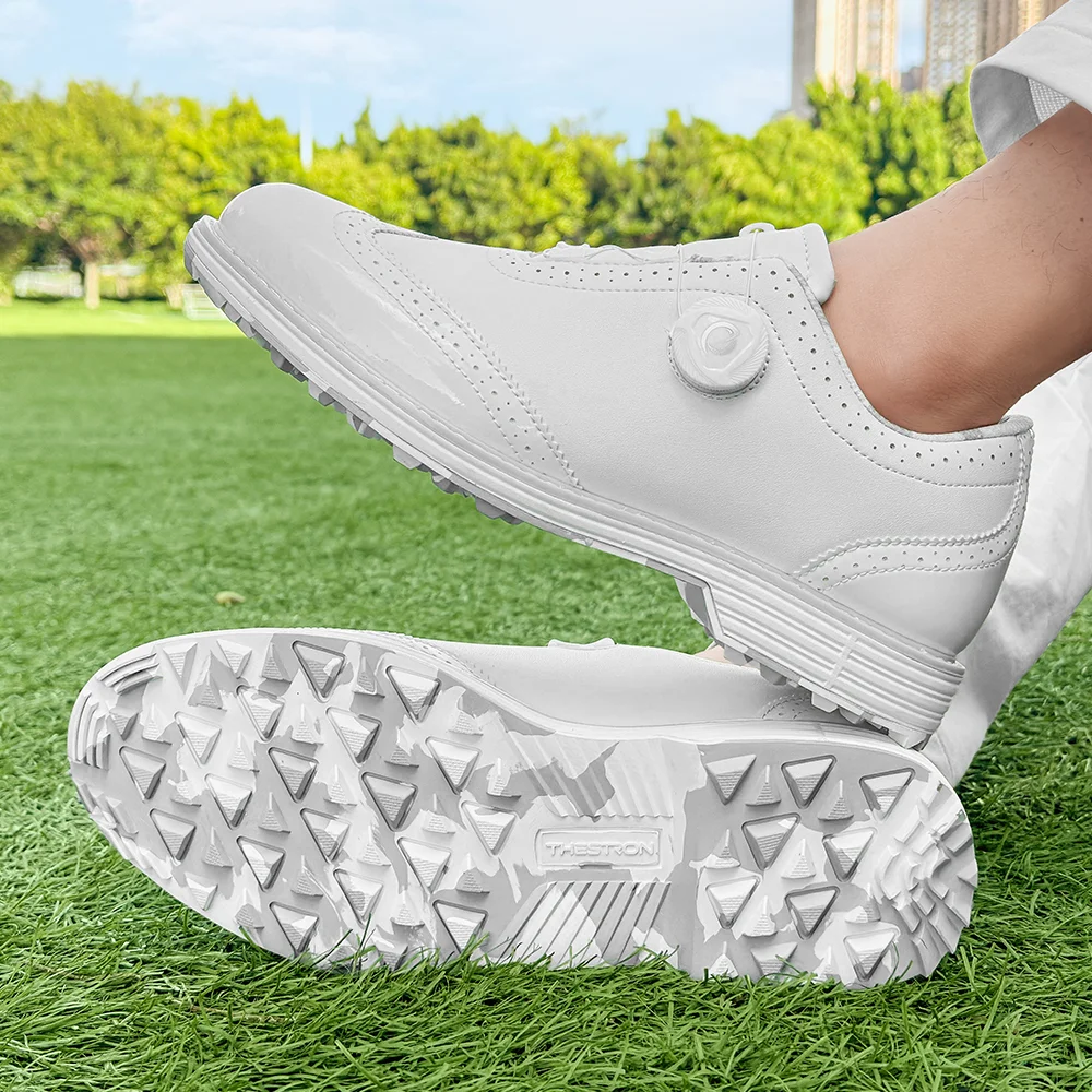 2025 New white men's golf shoes Golf sneakers professional waterproof non-slip spikeless outdoor leisure walking training