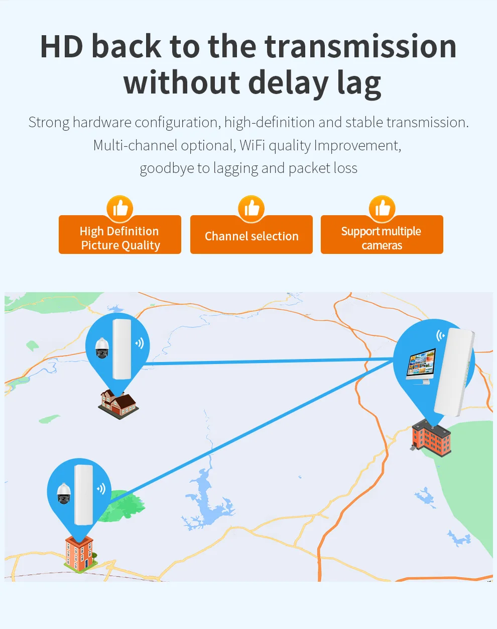 Comfast 5KM 5,8G WiFi Bridge Outdoor CPE 900Mbps Access Point Router Long Range Extender Repeater AP PTP 48VPOE Power Wasserdicht – Detail 7