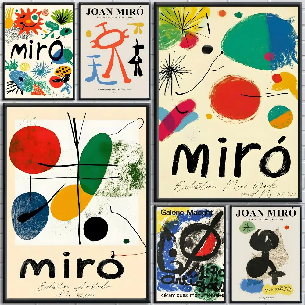 J-JOAN MIRO Art Poster Trendy And Easy-to-Apply Wall Art Stickers For Home Decor And Dorm Room Walls